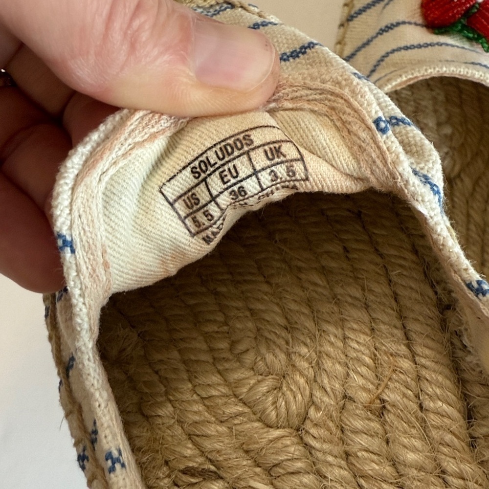 Soludos Striped Strawberry Platform Espadrilles Women’s 5.5 Euc — image 8 of 8